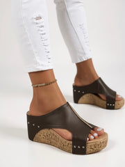 Wedge Slide Sandals with Cushioned Footbed Style Casual Wear