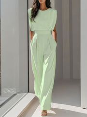 Wide-Leg Sleeveless Jumpsuit