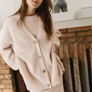 Women's Cozy Cashmere Cardigan Sweater with Oversized Fit