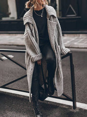 Women's Cozy Ribbed Knit Cardigan Sweater with Longline Design