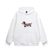 Women's Cute Embroidered Hoodies with Dachshund for Cozy Days