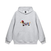 Women's Cute Embroidered Hoodies with Dachshund for Cozy Days