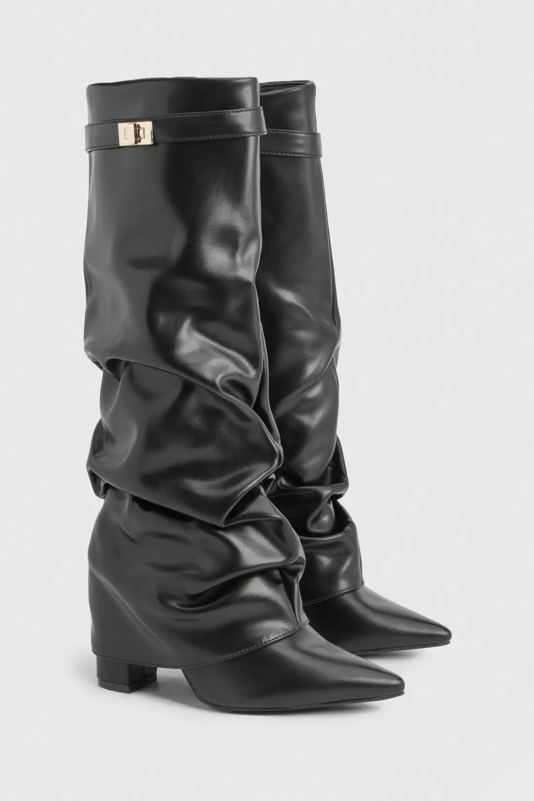 Marzella Slouch Boots zwart – vegan leren slouch boots met elegante pointed toe (trendfavoriet)
