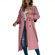 Women's Fitted Polyester Trench Coat