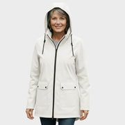 Women's Waterproof Raincoat with Hood and Front Pockets