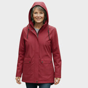 Women's Waterproof Raincoat with Hood and Front Pockets