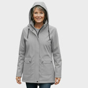 Women's Waterproof Raincoat with Hood and Front Pockets
