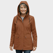 Women's Waterproof Raincoat with Hood and Front Pockets