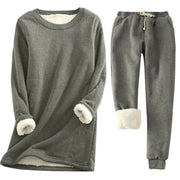 Women's Fleece-Lined Thermal Winter Set with Drawstring Joggers