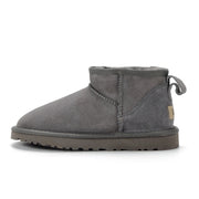 Women's Fleece-Lined Winter Ankle Boots with Rubber Sole and Round Toe