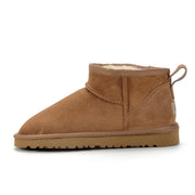 Women's Fleece-Lined Winter Ankle Boots with Rubber Sole and Round Toe