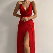 Women's Flowy Maxi Dress with Smooth Fabric for Formal Events