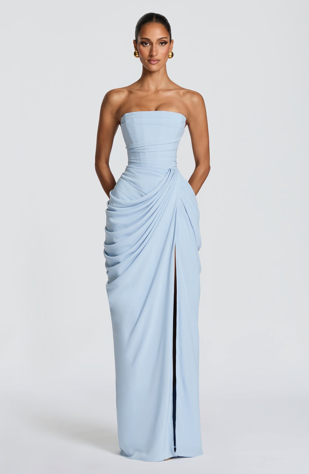Liora | Strapless Maxi Dress Elegant Long Dresses for Women Silhouette 1