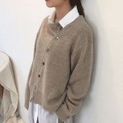 Women's Luxe Buttoned Sweater for Simple Chic Style
