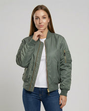 Women's Padded Bomber Jackets with Zip Closure and Comfort
