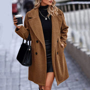 Women's Polished Mid-Length Coat for Autumn and Winter
