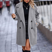 Women's Polished Mid-Length Coat for Autumn and Winter