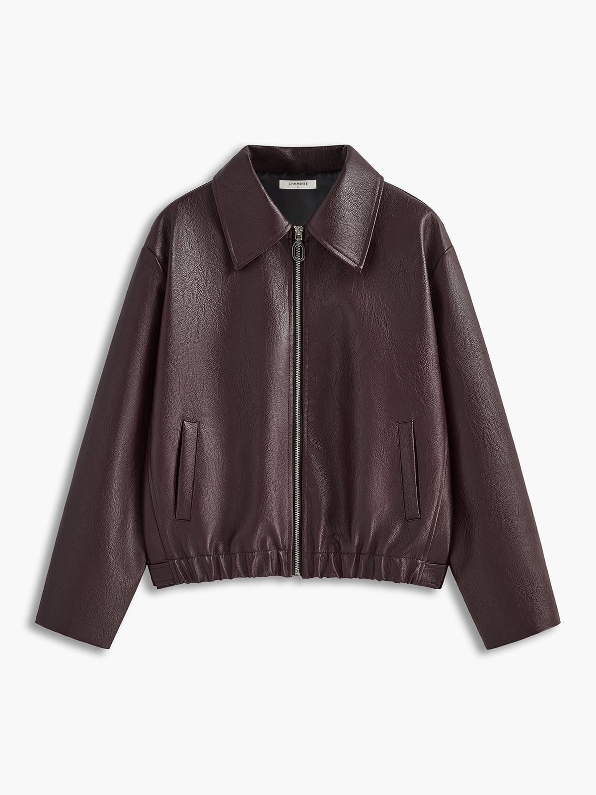 JOSETTE - OVERSIZED FAUX LEATHER JACKET WITH ELASTICATED HEM 1