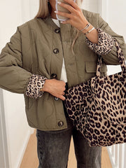 Women's Soft Jacket with Leopard Lining for Elegant Clothing
