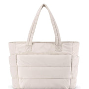 Quilted Tote Bag with Zip Closure and Inner Pockets for Women