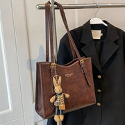 Lightweight Tote Bag with Detachable Charm and Inner Pockets for Women