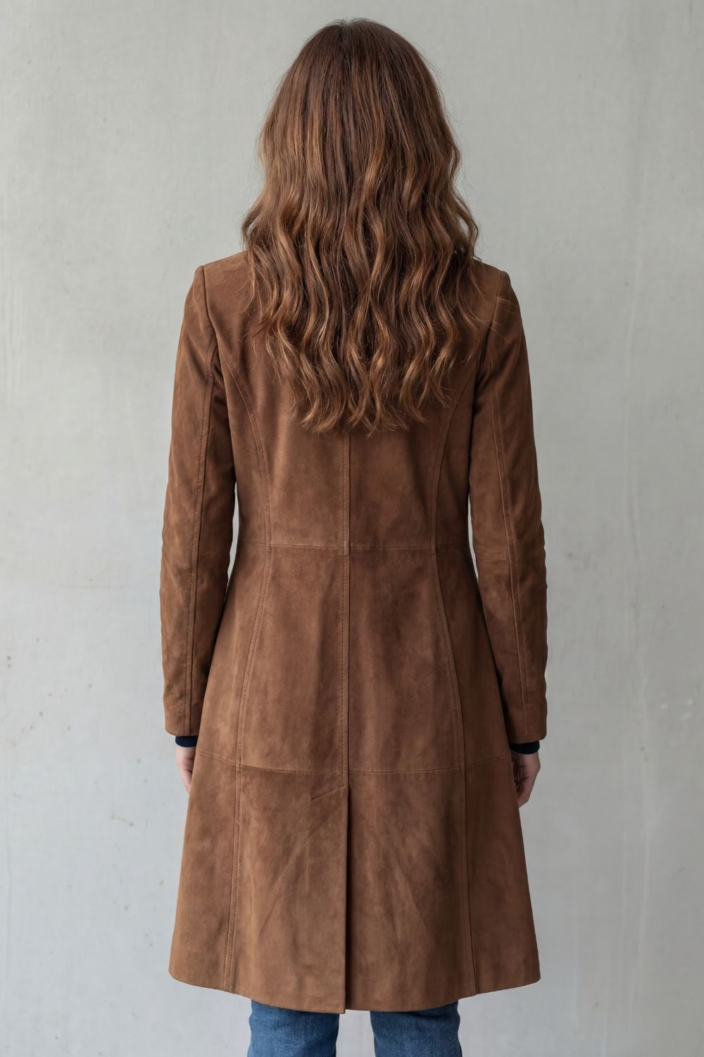 Women's Suede-Effect Longline Coat - View 3