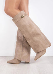 Women's Timeless Suede Knee-High Laarzen with Pointed Toe