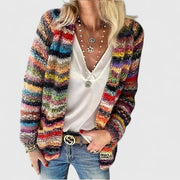 Women's Vibrant Knit Cardigan Sweater with Open Front