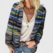 Women's Vibrant Knit Cardigan Sweater with Open Front