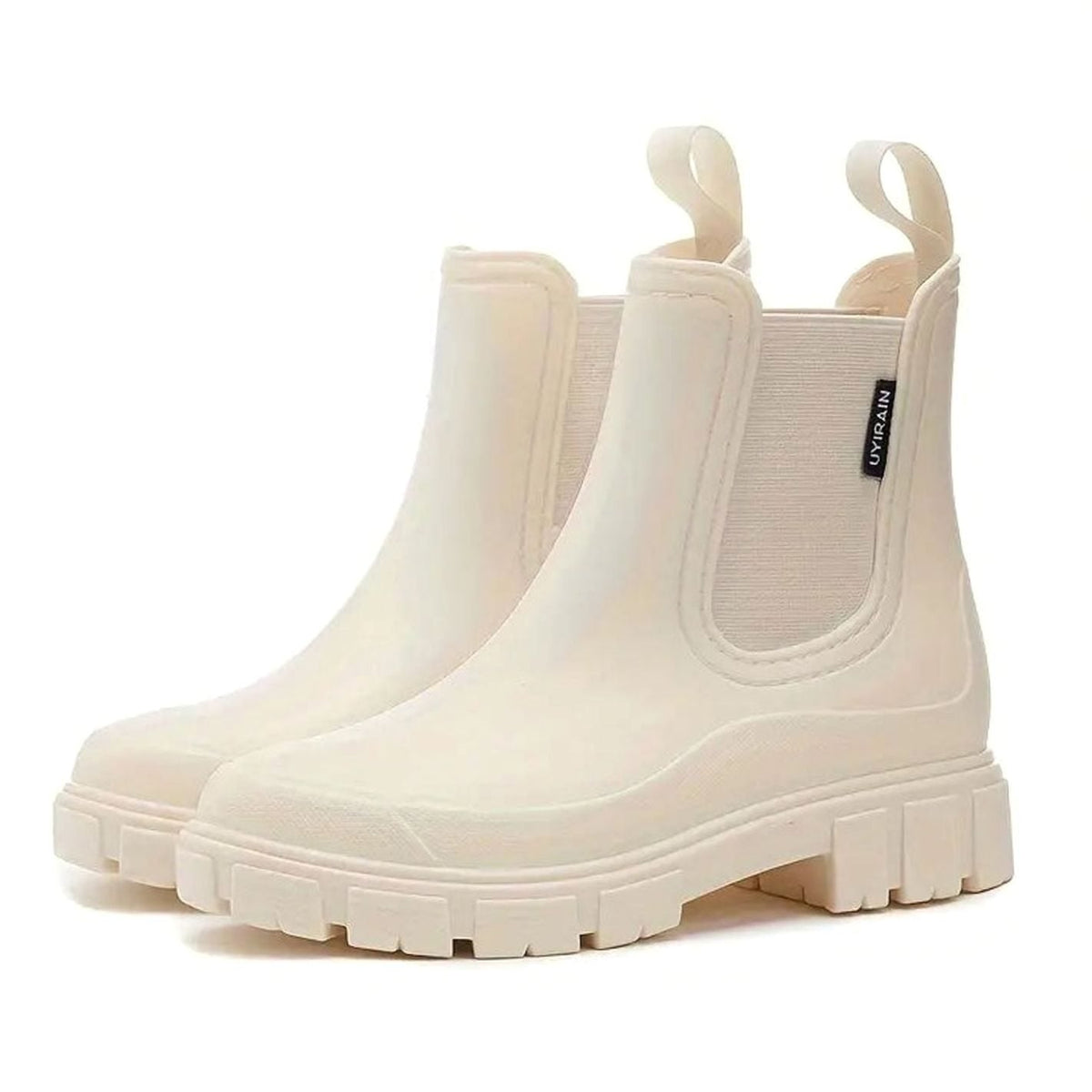 Women's Waterproof Chelsea Boots with Elastic Panels and Lug Sole