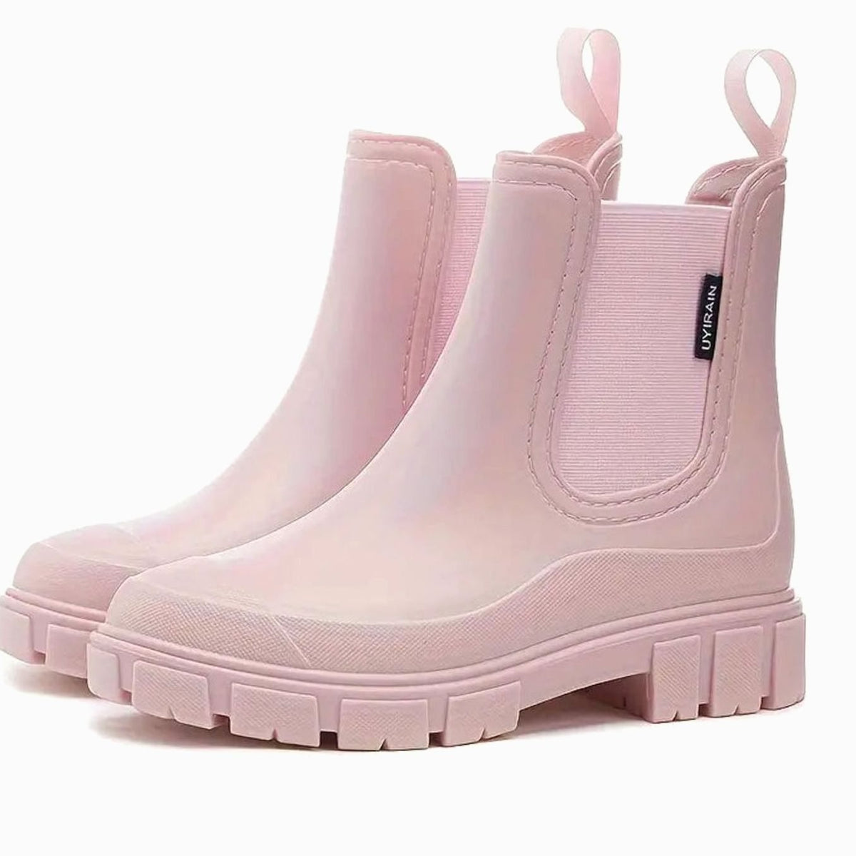 Women's Waterproof Chelsea Boots with Elastic Panels and Lug Sole
