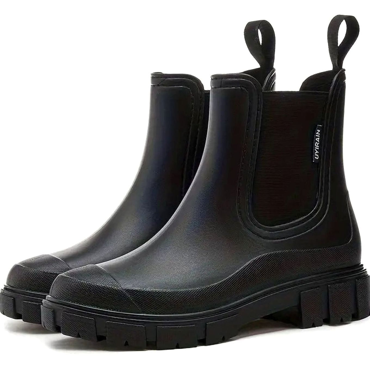 Women's Waterproof Chelsea Boots with Elastic Panels and Lug Sole