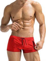 Zipper Boxer Swim Trunks Detail Beachwear Lightweight Summer Beach